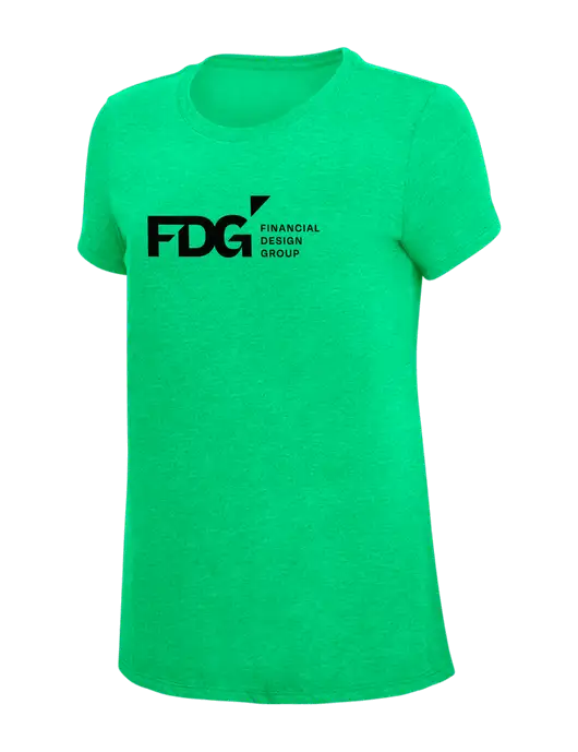 Womens Simply Soft Green Frost 4.5oz Poly/Combed Ring Spun Cotton T-Shirt w/FDG Logo