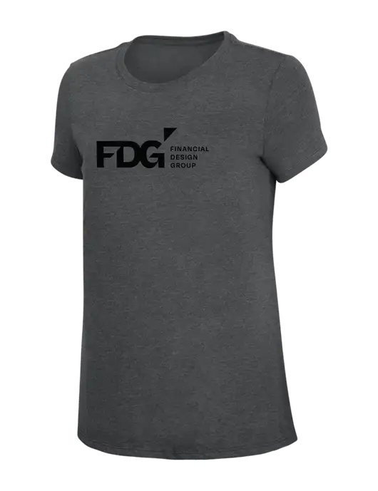 Womens Simply Soft Charcoal 4.5oz Poly/Combed Ring Spun Cotton T-Shirt w/FDG Logo