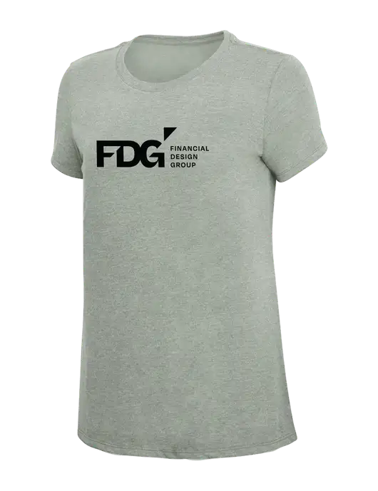 Womens Simply Soft Heathered Light Grey 4.5oz Poly/Combed Ring Spun Cotton T-Shirt w/FDG Logo