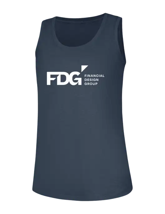 Womens Navy Frost Perfect Tri Racerback Tank w/FDG Logo