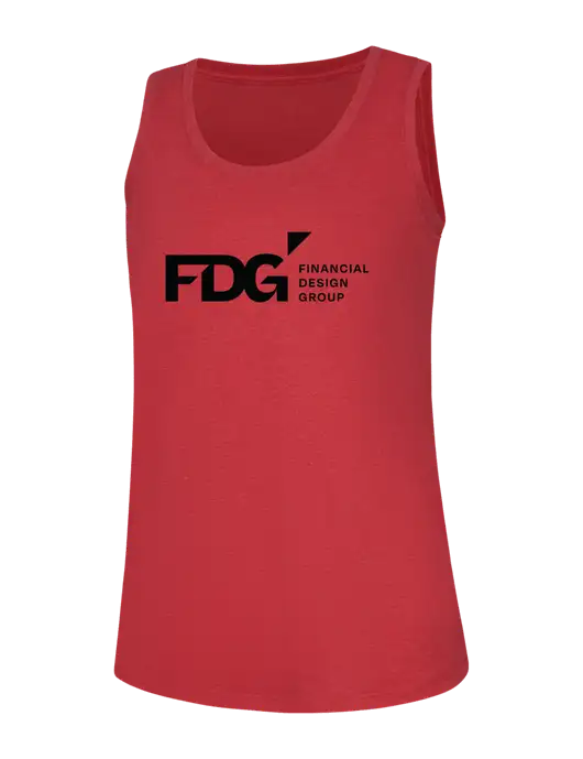 Womens Red Frost Perfect Tri Racerback Tank w/FDG Logo