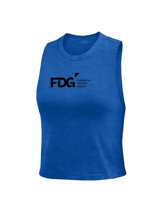 BELLA+CANVAS Womens Heather Royal Racerback Crop Tank  w/FDG Logo