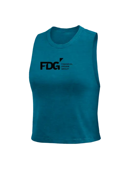 BELLA+CANVAS Womens Heather Teal Racerback Crop Tank  w/FDG Logo