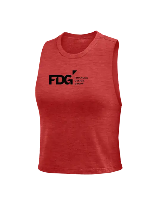BELLA+CANVAS Womens Heather Red Racerback Crop Tank  w/FDG Logo