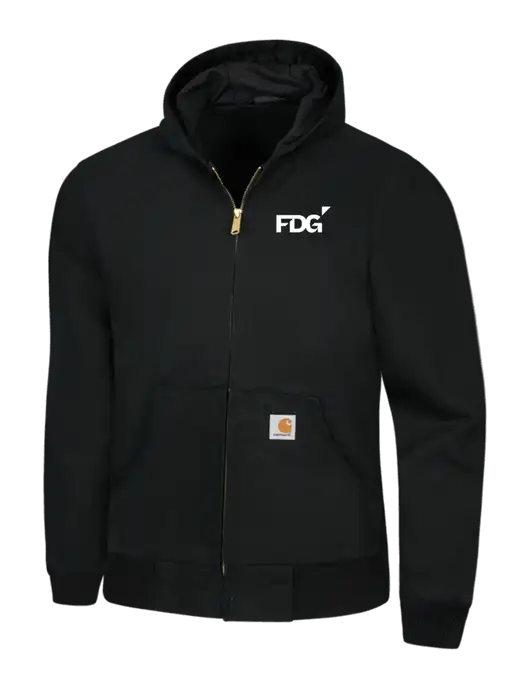 Carhartt Black Thermal Lined Duck Active Jacket w/FDG Logo