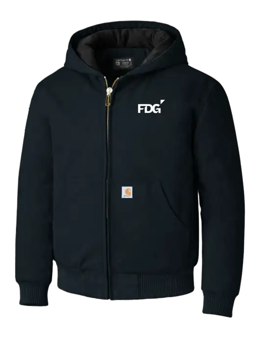 Carhartt Navy Quilted-Flannel-Lined Duck Active Jacket w/FDG Logo