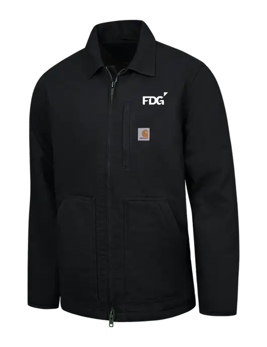 Carhartt Black Sherpa-Lined Coat w/FDG Logo