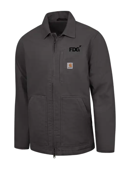 Carhartt Dark Grey Sherpa-Lined Coat w/FDG Logo
