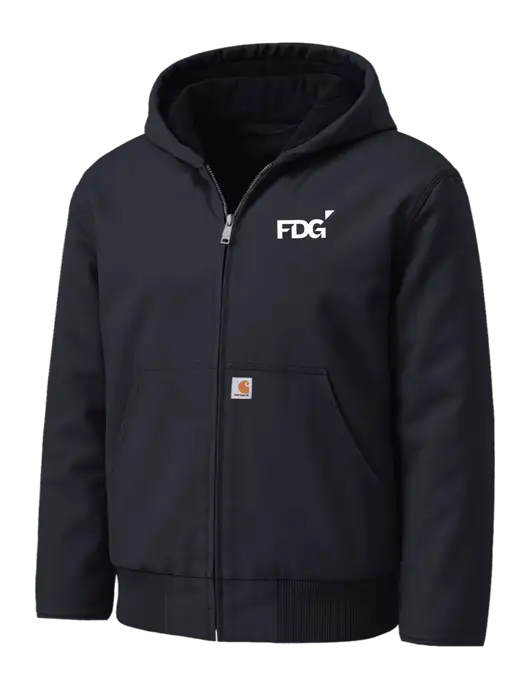 Carhartt Washed Duck Active Black Jacket w/FDG Logo