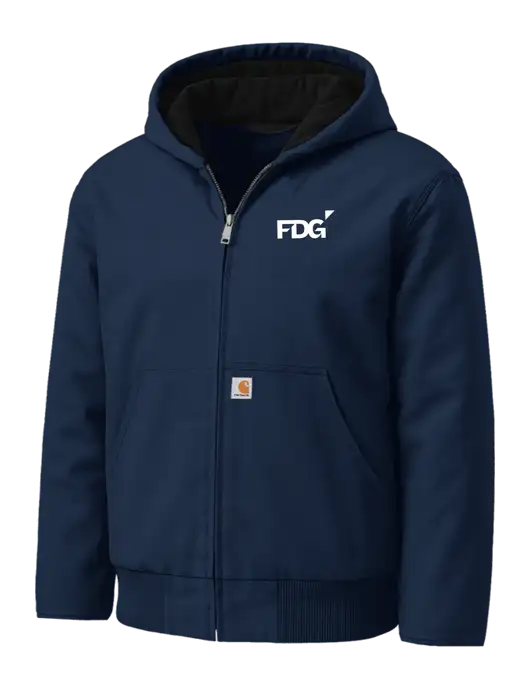 Carhartt Washed Duck Active Dark Navy Jacket w/FDG Logo