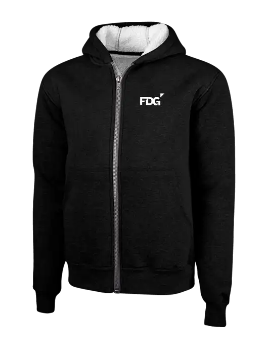 Cornerstone Black Heavyweight Sherpa Lined Hooded Fleece Jacket w/FDG Logo