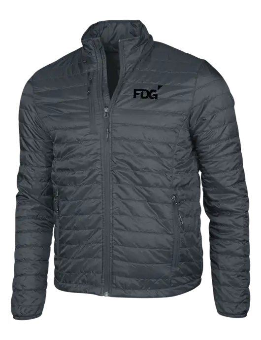Dark Grey Puffy Packable Jacket w/FDG Logo