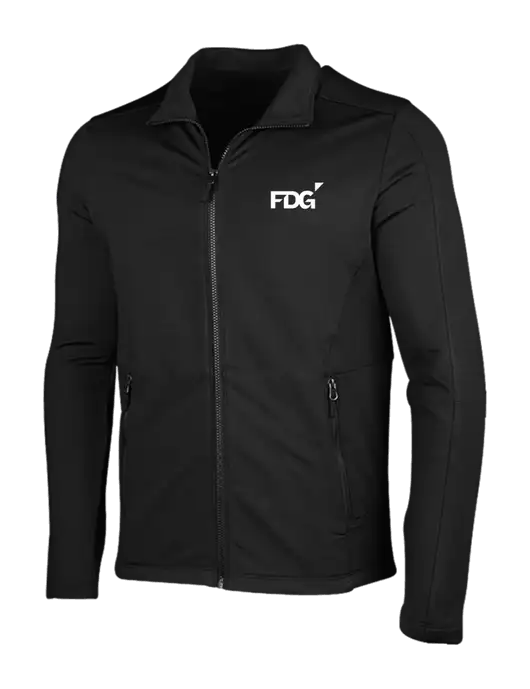 Deep Black Grid Fleece Jacket w/FDG Logo