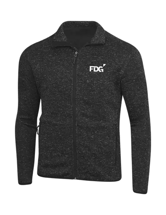 Black Heather Sweater Fleece Jacket w/FDG Logo