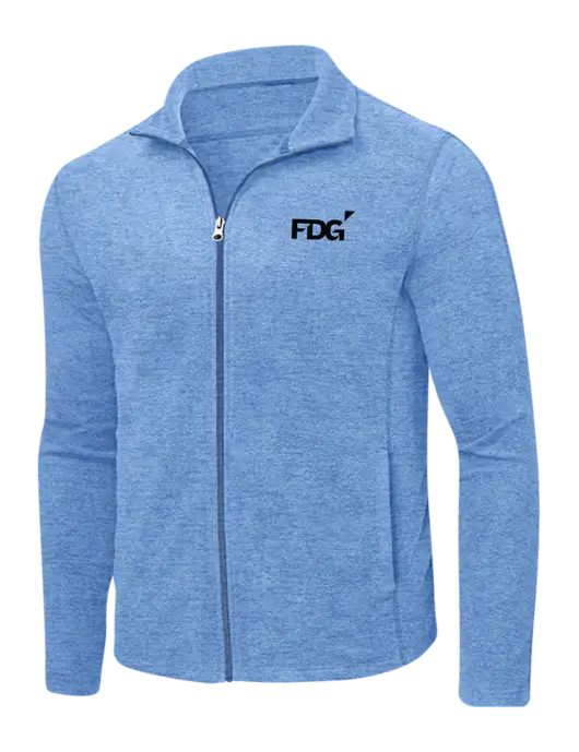 Light Royal Heather Microfleece Full-Zip Jacket w/FDG Logo