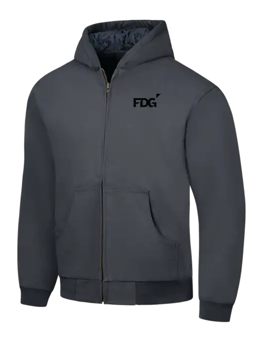 CornerStone Charcoal Duck Cloth Hooded Work Jacket w/FDG Logo