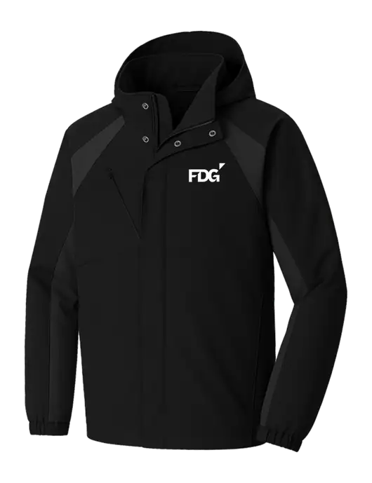 Waterproof Ranger Black/ Dark Grey Jacket with Detachable hood w/FDG Logo