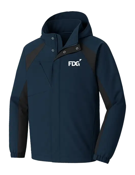 Waterproof Ranger Dark Navy/Light Navy Jacket with Detachable hood w/FDG Logo