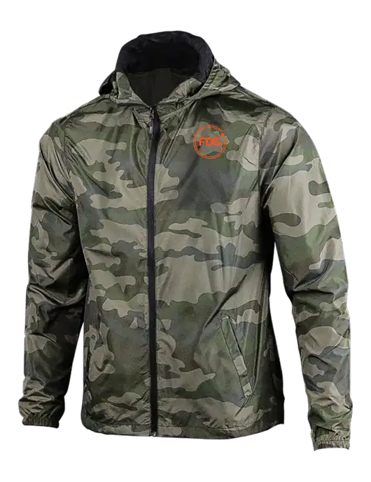 Rainy Day Ultra Lightweight Camo Windbreaker Full-Zip Jacket w/FDG Circle Logo