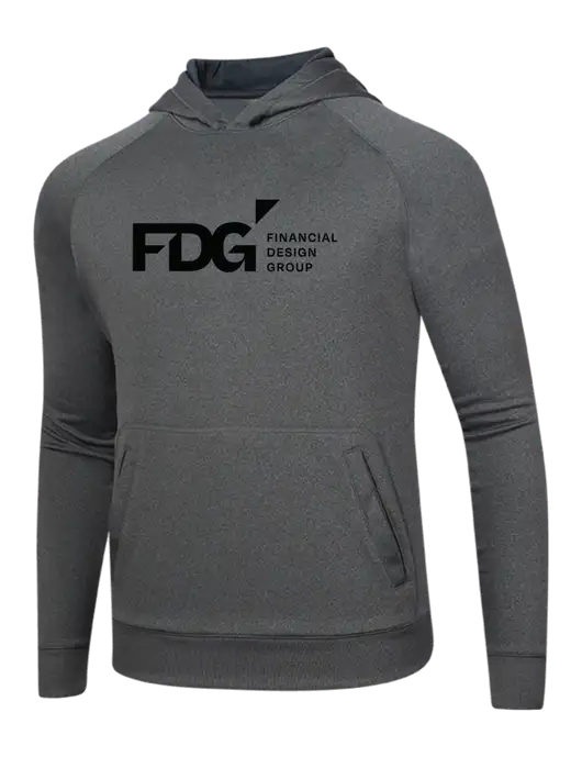 Tech Graphite Heather Fleece Hooded Sweatshirt w/FDG Logo