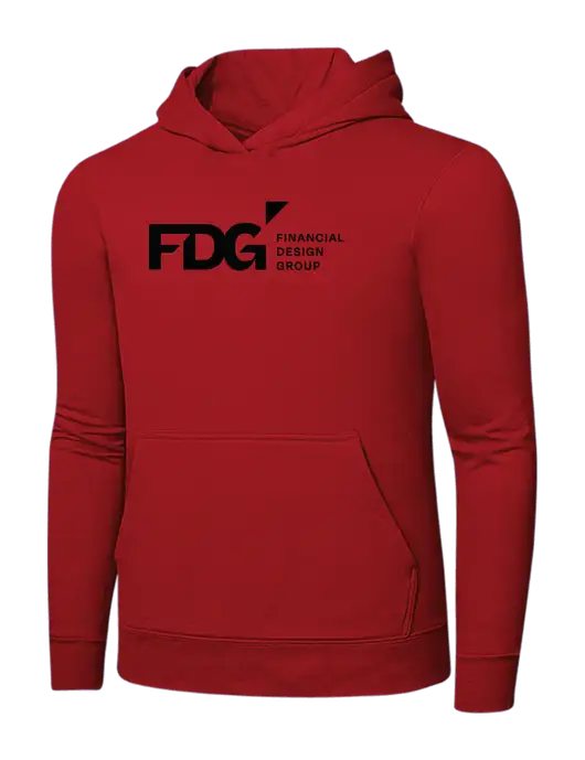 Bright Red 8.5 oz Ring Spun Hooded Sweatshirt w/FDG Logo