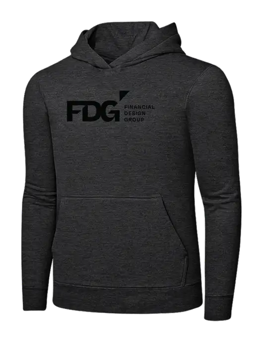 Dark Heather Grey 7.8 oz Ring Spun Hooded Sweatshirt w/FDG Logo