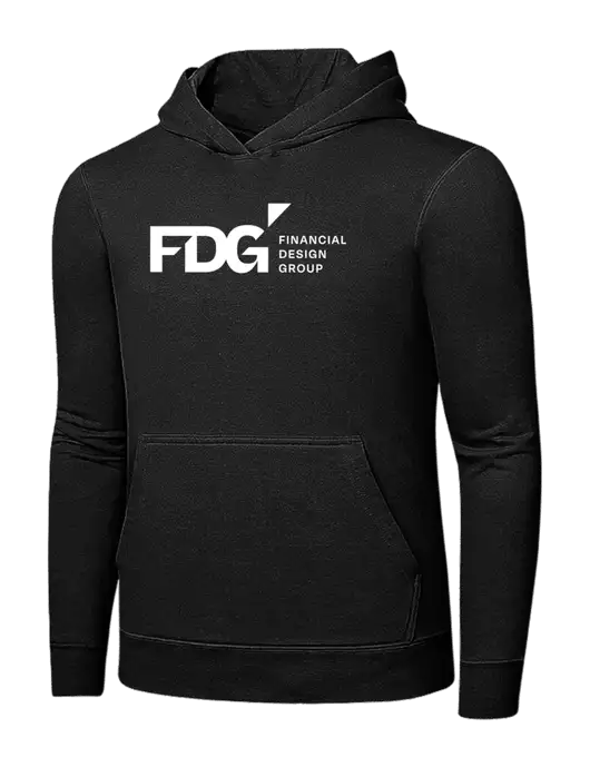 Jet Black 7.8 oz Ring Spun Hooded Sweatshirt w/FDG Logo