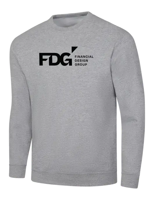 Light Grey Heather 7.8 oz Ring Spun Crew Sweatshirt w/FDG Logo