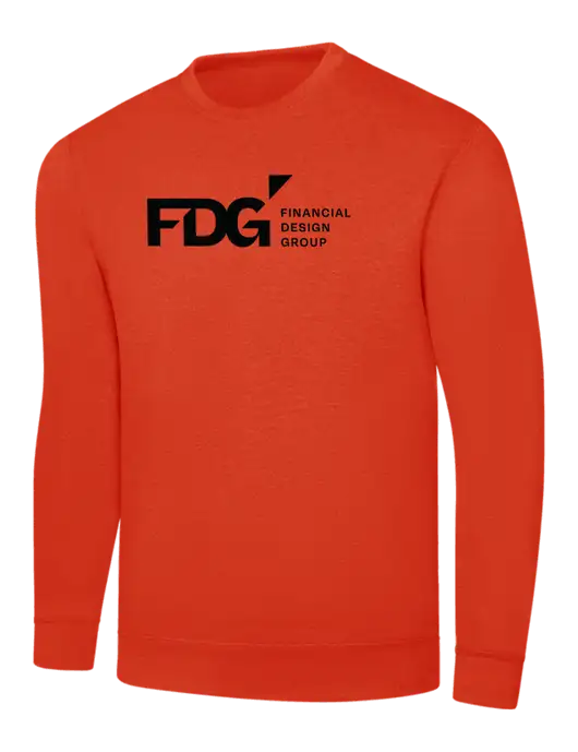 Orange 7.8 oz Ring Spun Crew Sweatshirt w/FDG Logo