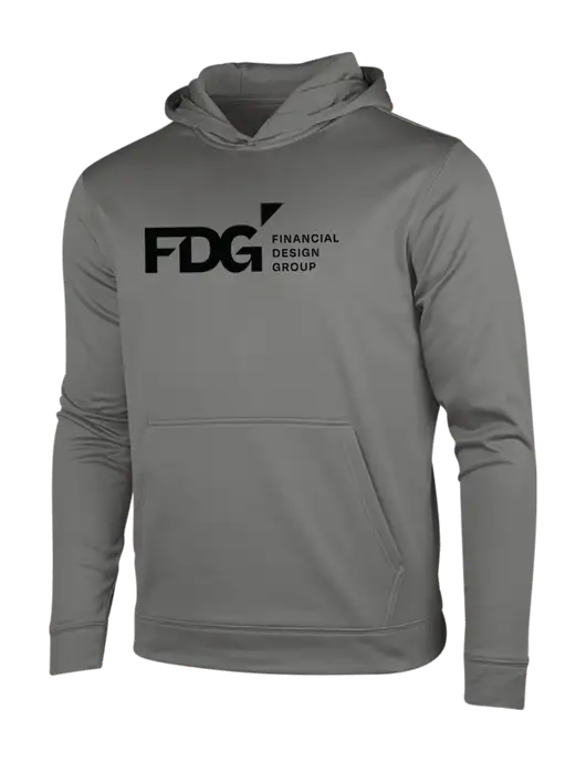 Dark Smoke Grey Sport-Wick Fleece Hooded Pullover w/FDG Logo