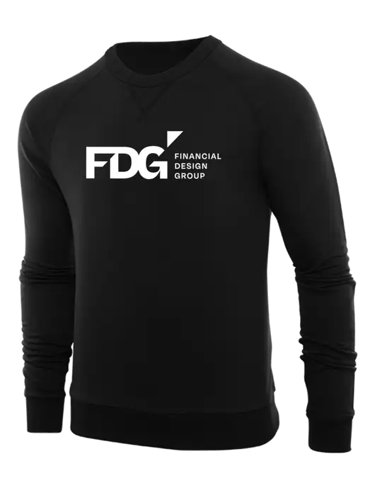 Allmade Deep Black Organic French Terry Crewneck Sweatshirt w/FDG Logo