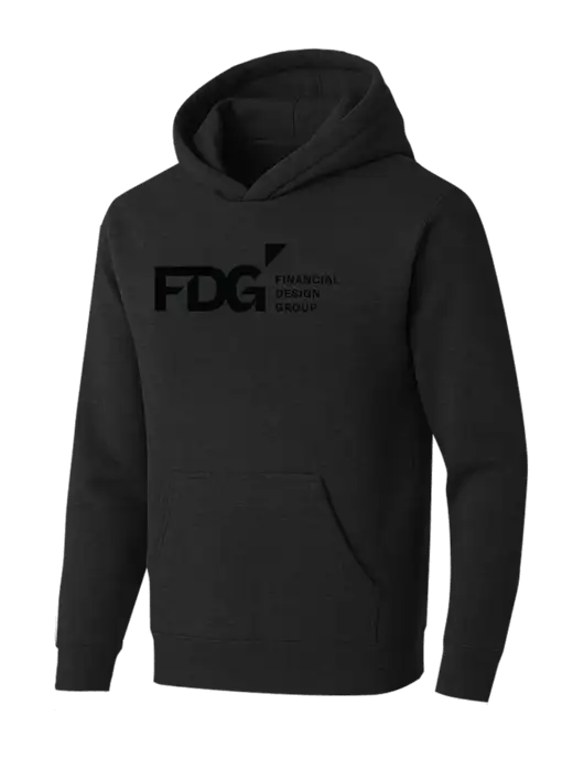 BELLA+CANVAS Black Heather Sponge Fleece Pullover Hoodie w/FDG Logo