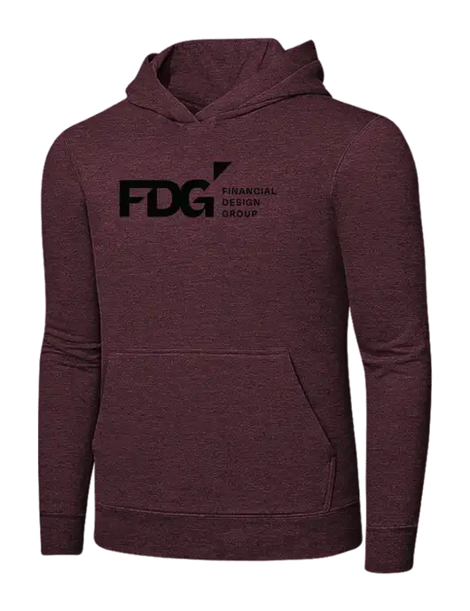 Heather Maroon 7.8 oz Ring Spun Hooded Sweatshirt w/FDG Logo
