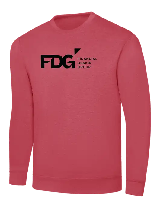 Heather Red 7.8 oz Ring Spun Crew Sweatshirt w/FDG Logo