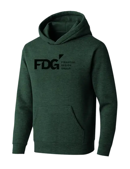 BELLA+CANVAS Heather Forest Sponge Fleece Pullover Hoodie w/FDG Logo