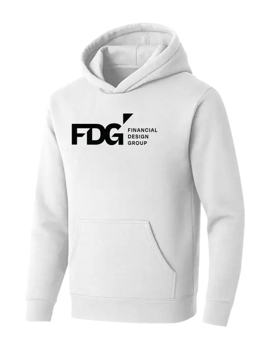 BELLA+CANVAS Heathered White Sponge Fleece Pullover Hoodie w/FDG Logo