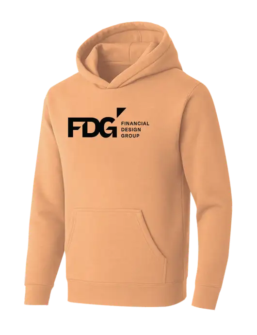 BELLA+CANVAS Peach Sponge Fleece Pullover Hoodie w/FDG Logo