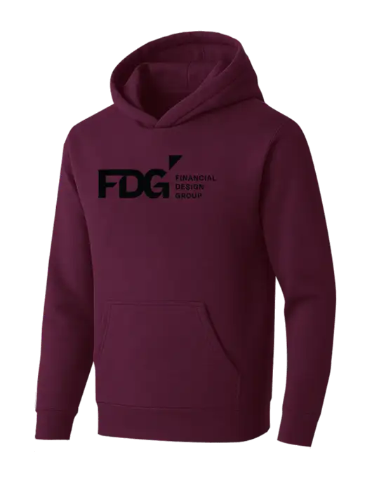 BELLA+CANVAS Maroon Sponge Fleece Pullover Hoodie w/FDG Logo