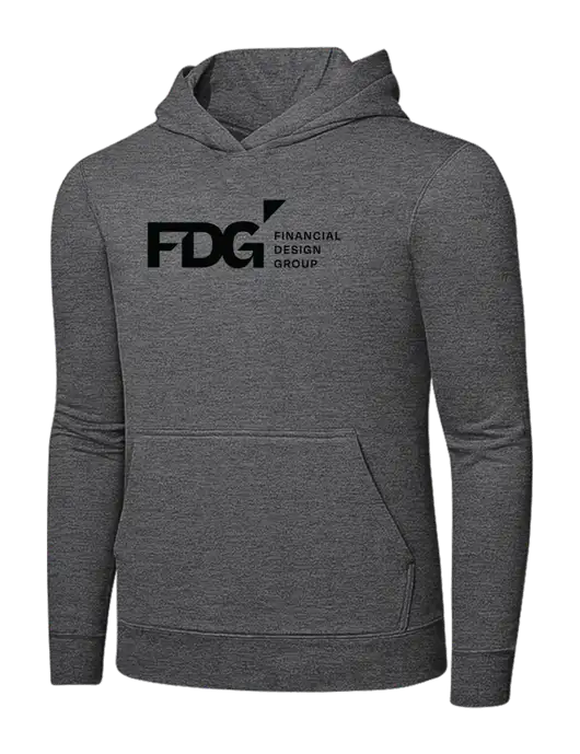Graphite Heather 7.8. oz Ring Spun Hooded Sweatshirt w/FDG Logo