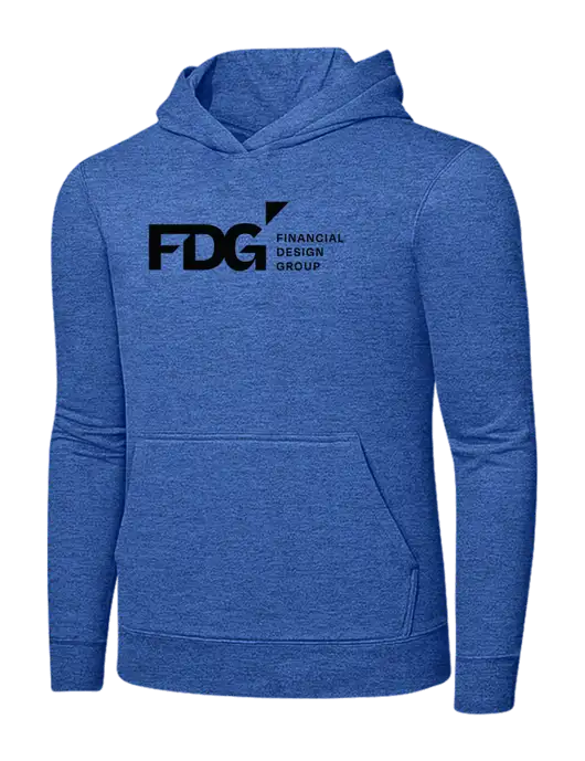 Heather Royal 7.8. oz Ring Spun Hooded Sweatshirt w/FDG Logo