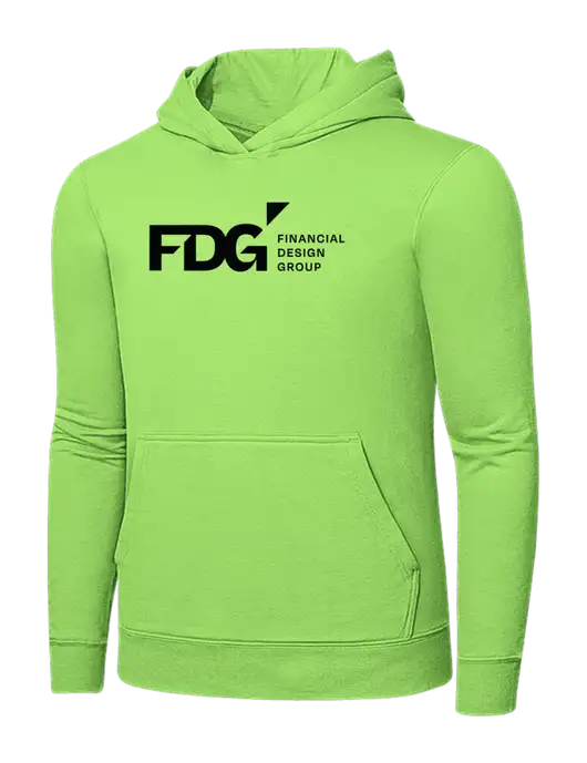 Light Green 7.8. oz Ring Spun Hooded Sweatshirt w/FDG Logo