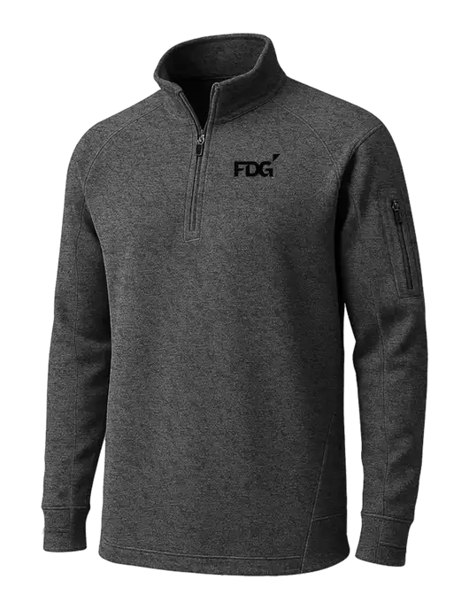 Graphite Heather Tech Fleece 1/4 Zip Pullover w/FDG Logo