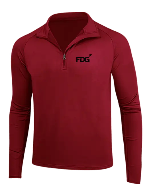 Red Sport Wick Stretch 1/4 Zip Pullover w/FDG Logo