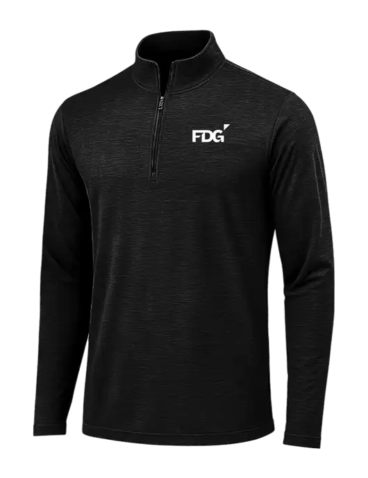 Black Triad Solid Posicharge Tri-Blend Wicking 1/4 Zip Pullover w/FDG Logo