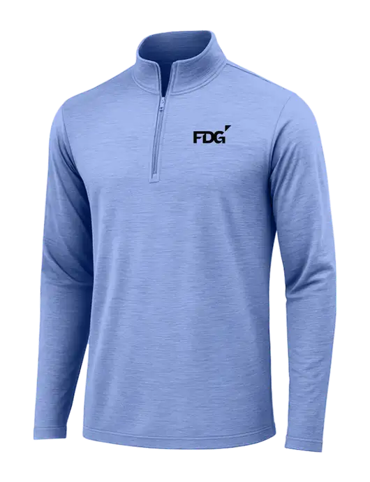 True Royal Heather Posicharge Tri-Blend Wicking 1/4 Zip Pullover w/FDG Logo