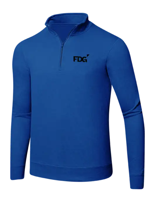True Royal 8.5 oz Ring Spun 1/4 Zip Pullover Sweatshirt w/FDG Logo