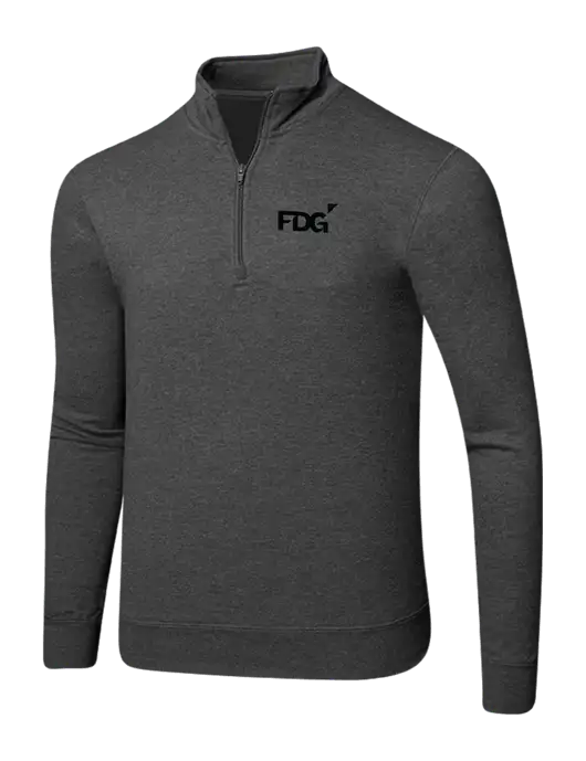 Dark Heather Grey 8.5 oz Ring Spun 1/4 Zip Pullover Sweatshirt w/FDG Logo
