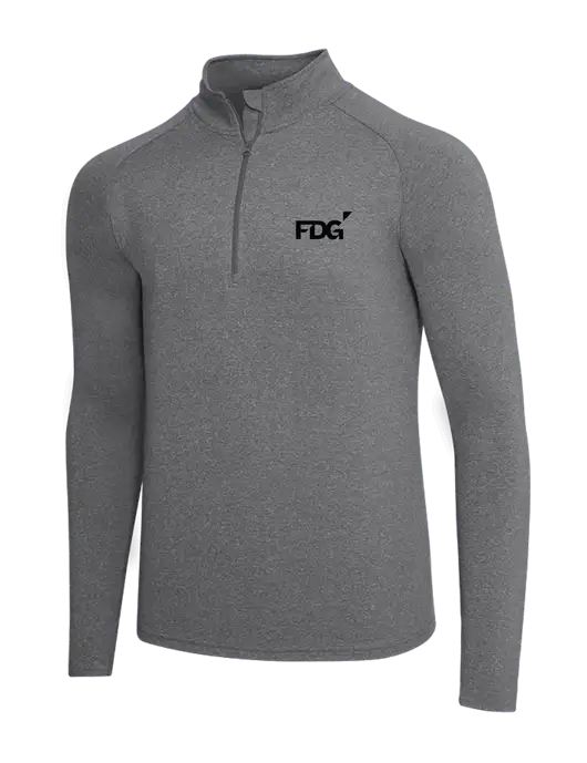 Dark Grey Heather Sport Wick Stretch 1/4 Zip Pullover w/FDG Logo