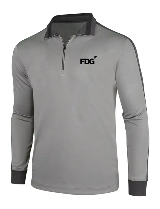NIKE Athletic Grey/Heather Dark Grey Dry-Fit 1/2 Zip Cover-Up w/FDG Logo