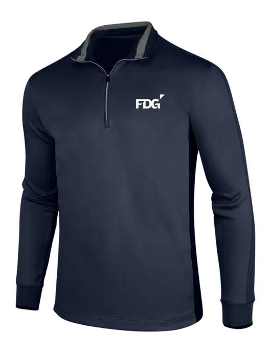 NIKE Midnight Navy Heather/Midnight Navy Dry-Fit 1/2 Zip Cover-Up w/FDG Logo